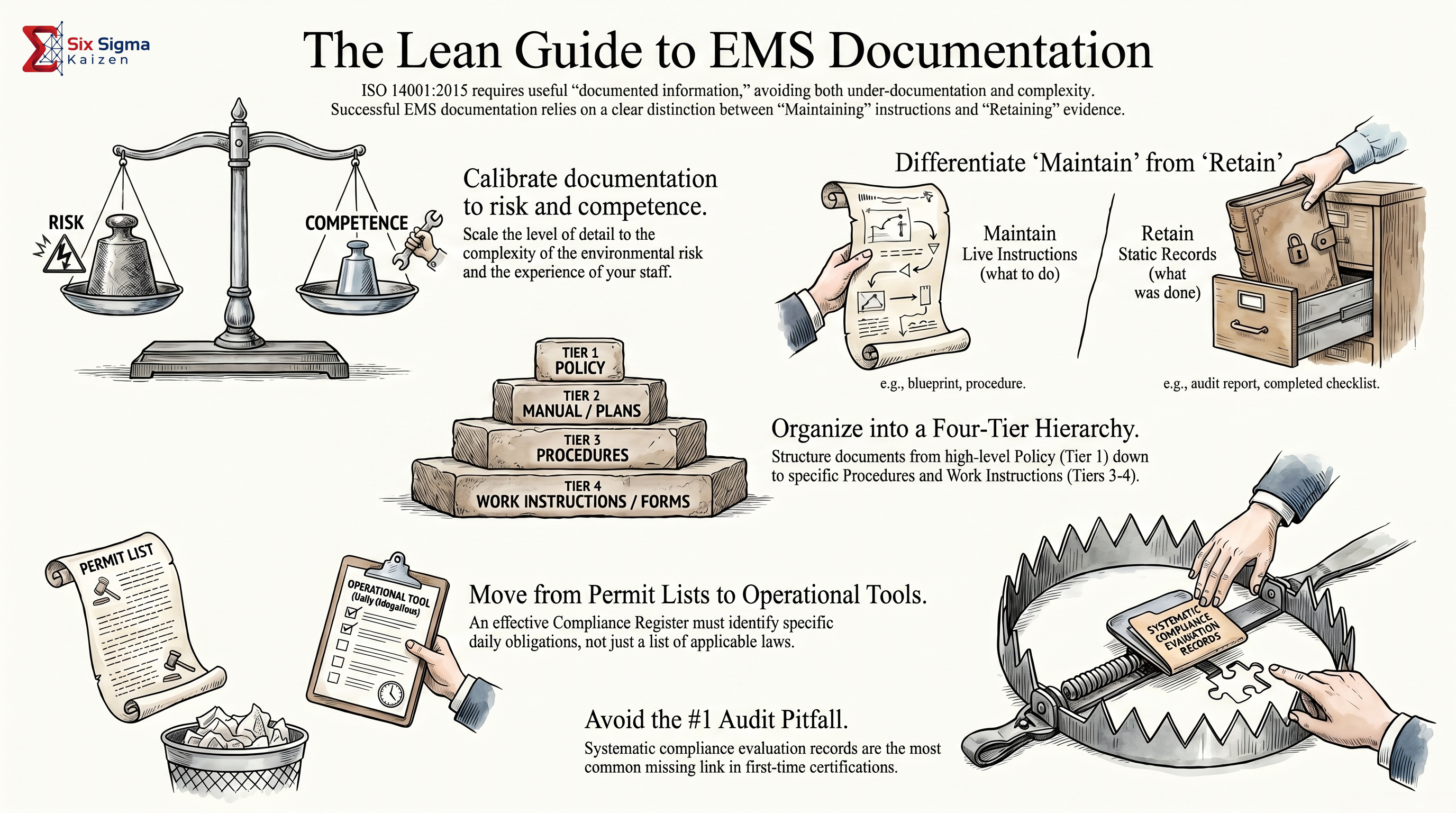 ISO 14001 EMS documentation development visual summary