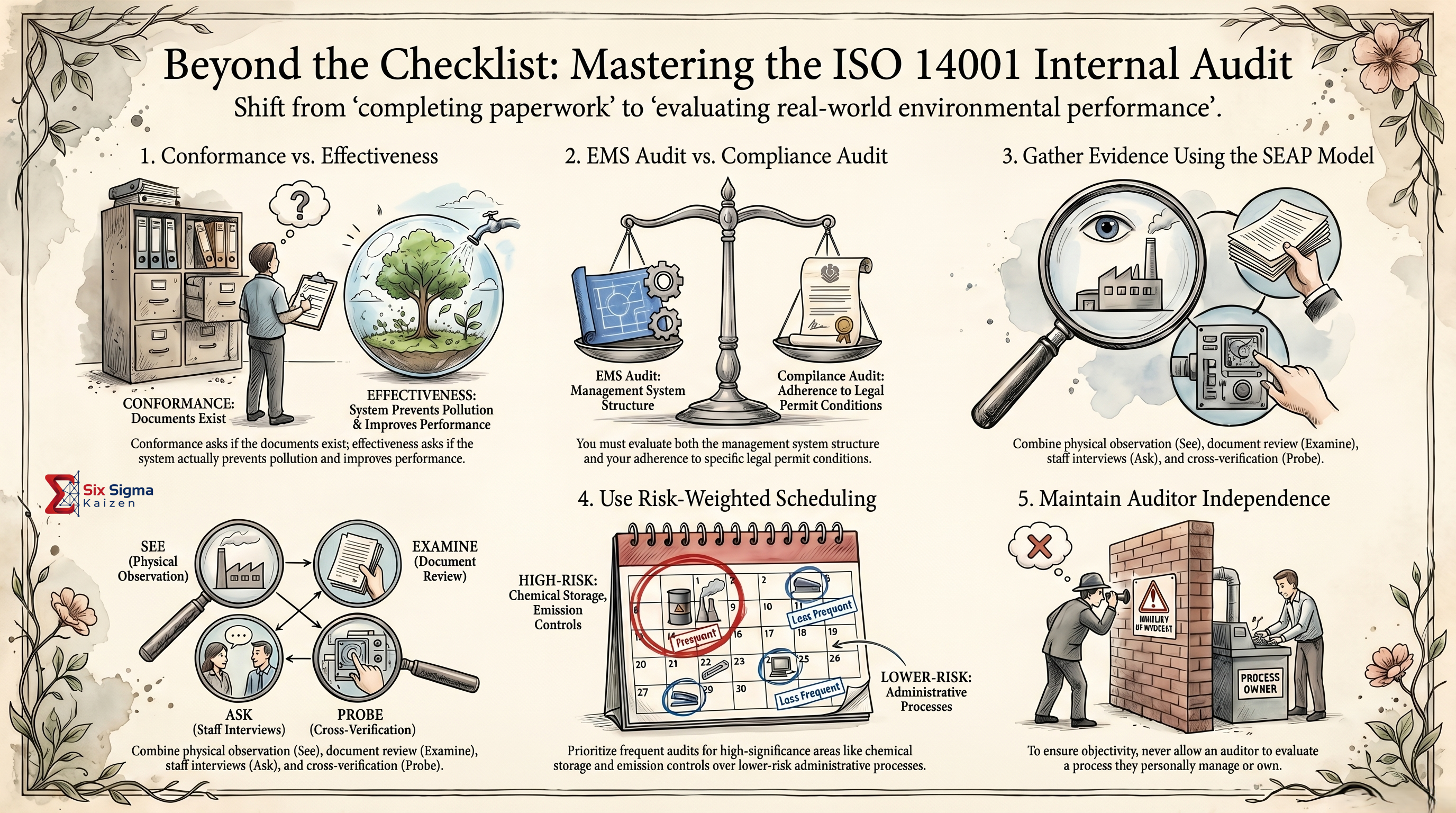 ISO 14001 environmental internal audit visual summary