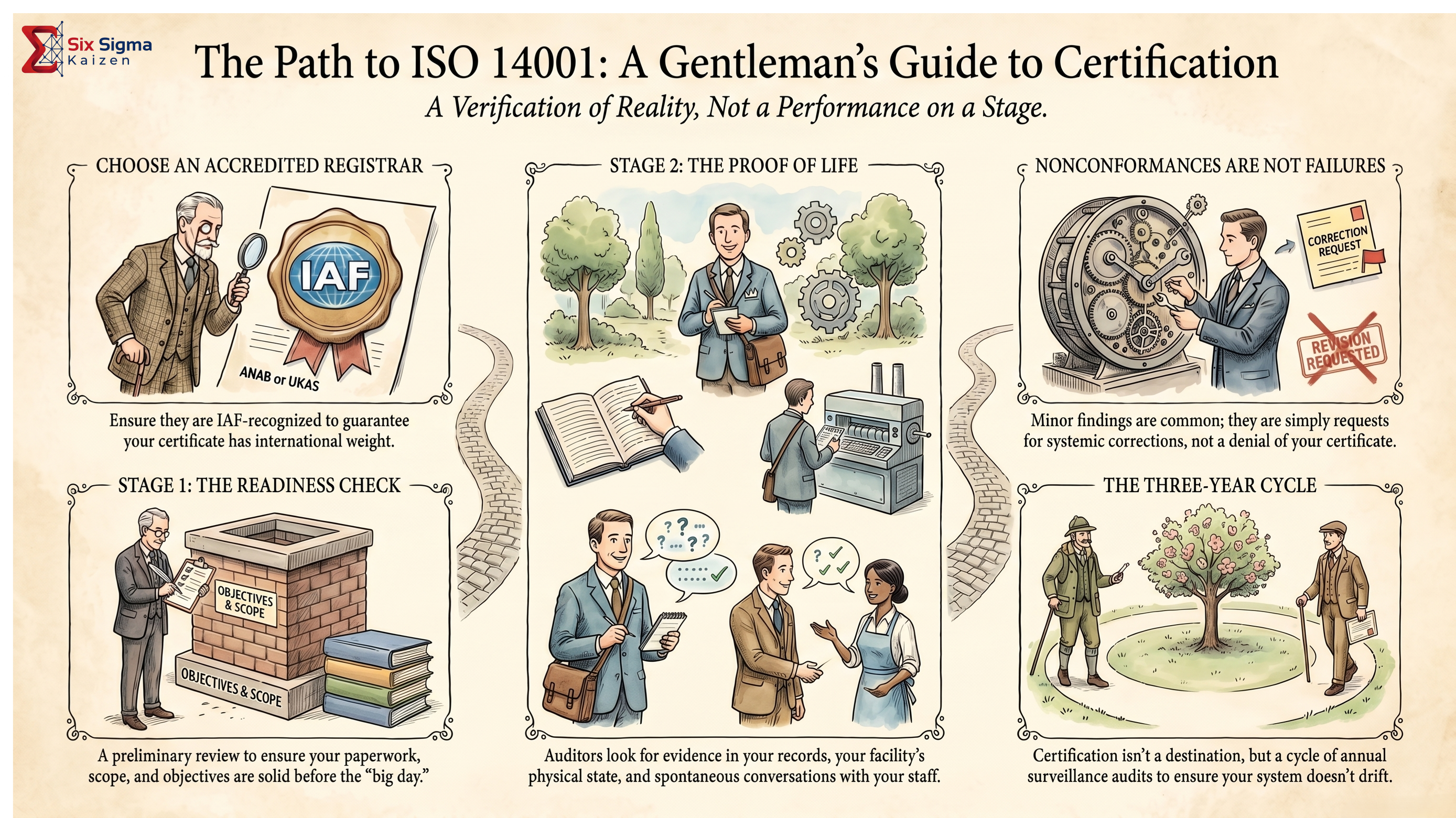 ISO 14001 EMS certification preparation visual summary
