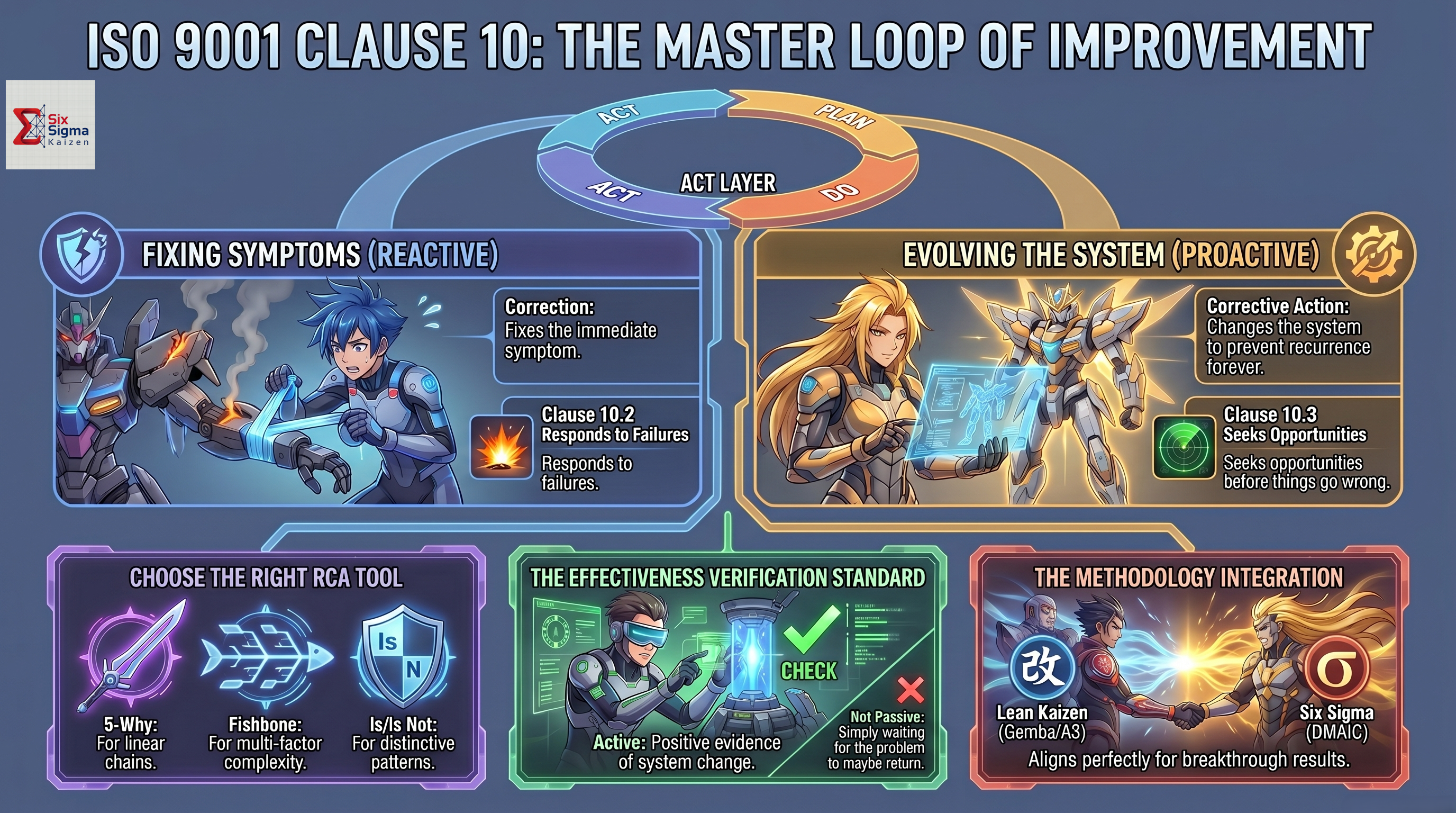 ISO 9001 Clause 10 improvement visual summary