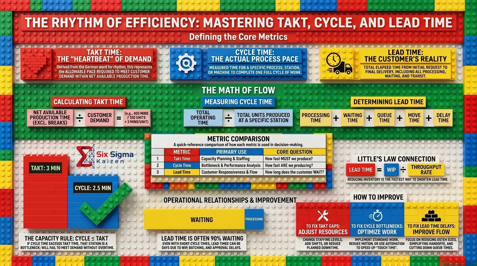 Takt time, cycle time, and lead time infographic thumbnail