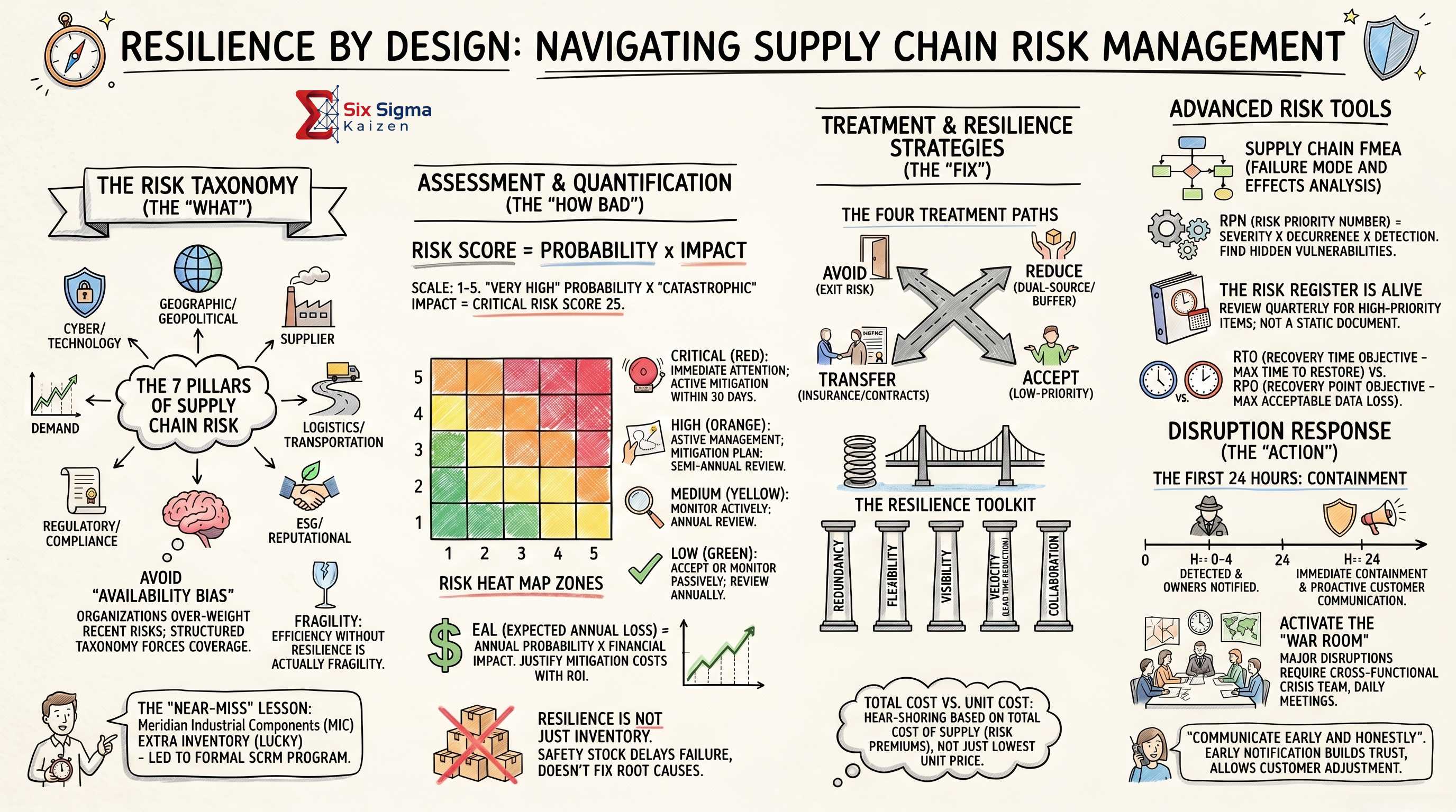 Supply chain risk management resilience blueprint infographic